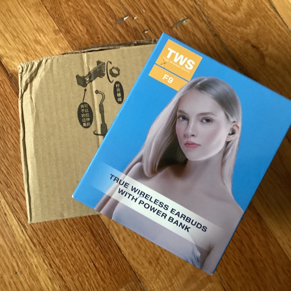 Headphones and phone stand package